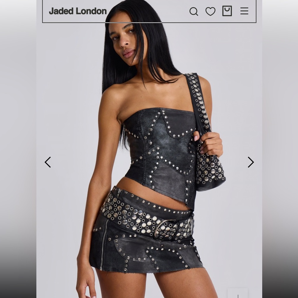 Jaded London Studded Mini Skirt